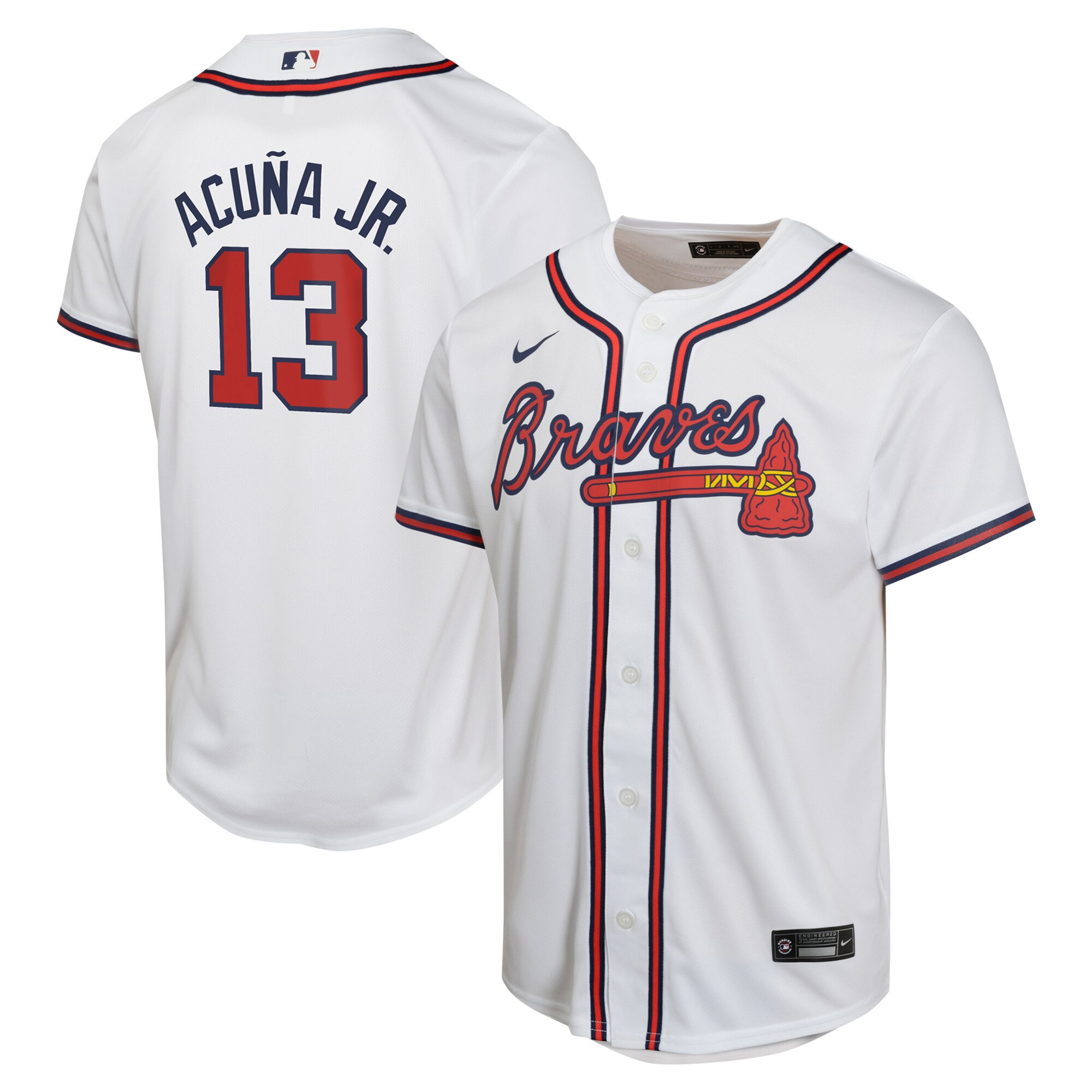 Ronald AcuÃƒÆ’Ã‚Â±a Jr. Atlanta Braves Youth Home Game Player Jersey - White