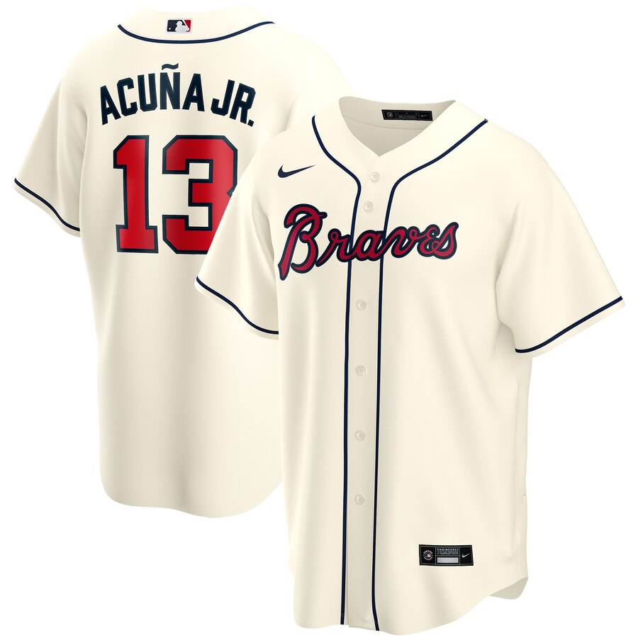 Ronald Acuna Jr. Atlanta Braves Alternate 2020 Replica Player Jersey ÃƒÂ¢Ã¢â€šÂ¬Ã¢â‚¬Å“ Cream