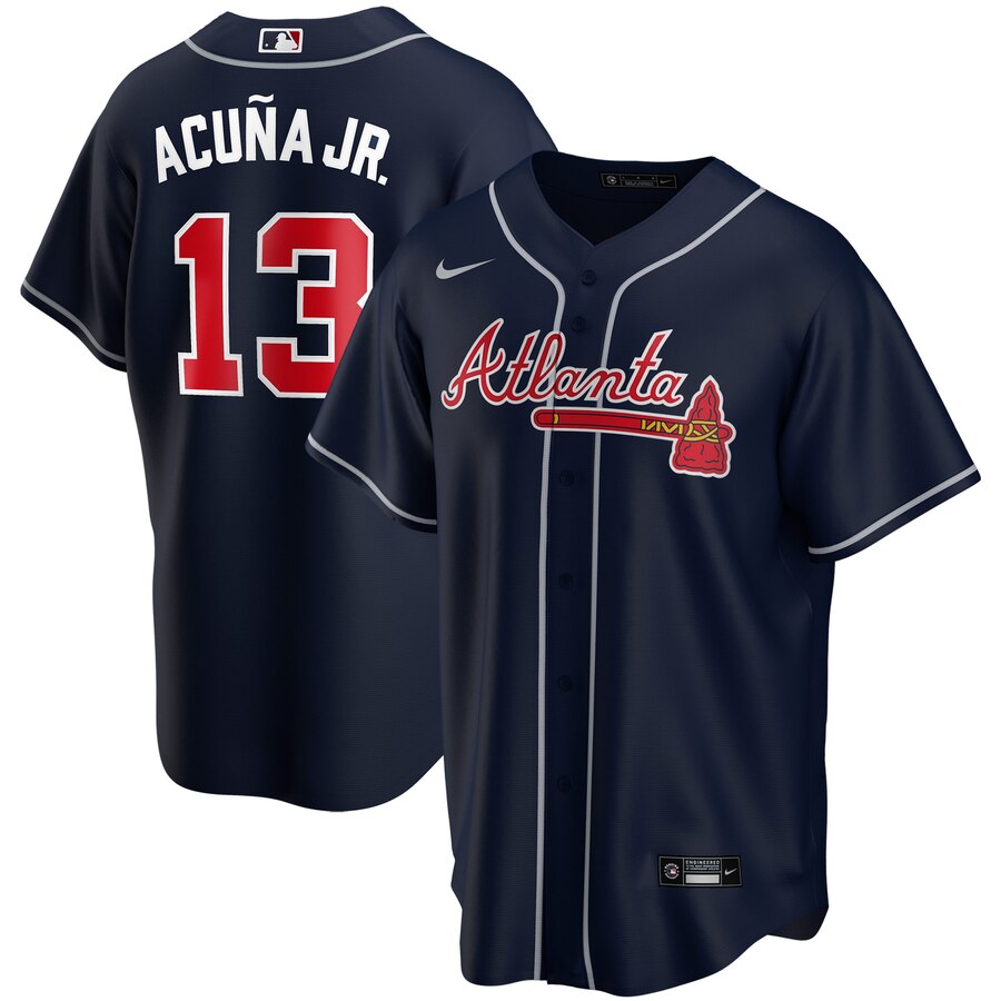 Ronald Acuna Jr. Atlanta Braves Alternate 2020 Replica Player Jersey ÃƒÂ¢Ã¢â€šÂ¬Ã¢â‚¬Å“ Navy