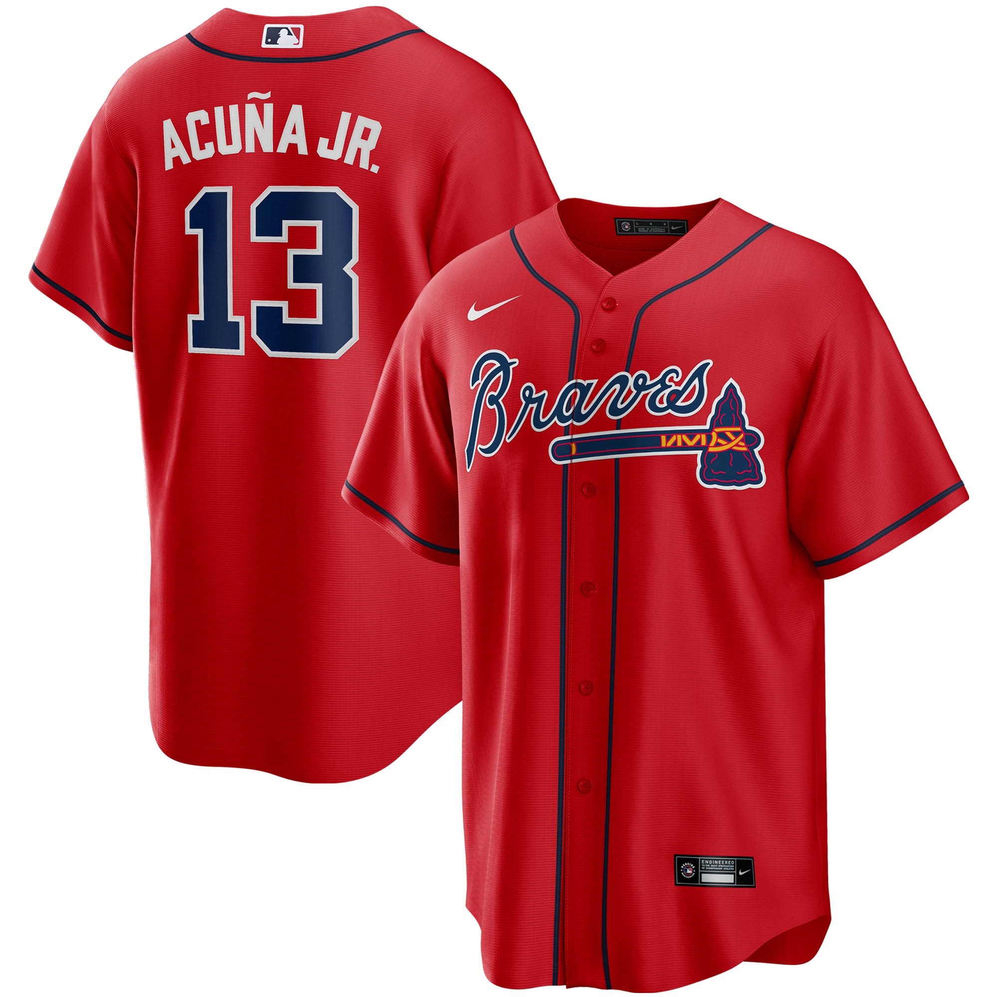 Ronald Acuna Jr. Atlanta Braves Alternate Replica Player Name Jersey - Red
