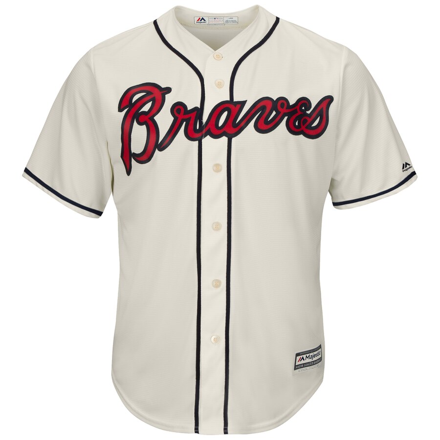 Alternative view of Ronald Acuna Jr. Atlanta Braves Majestic Alternate Cool Base Player Replica Jersey - Cream
