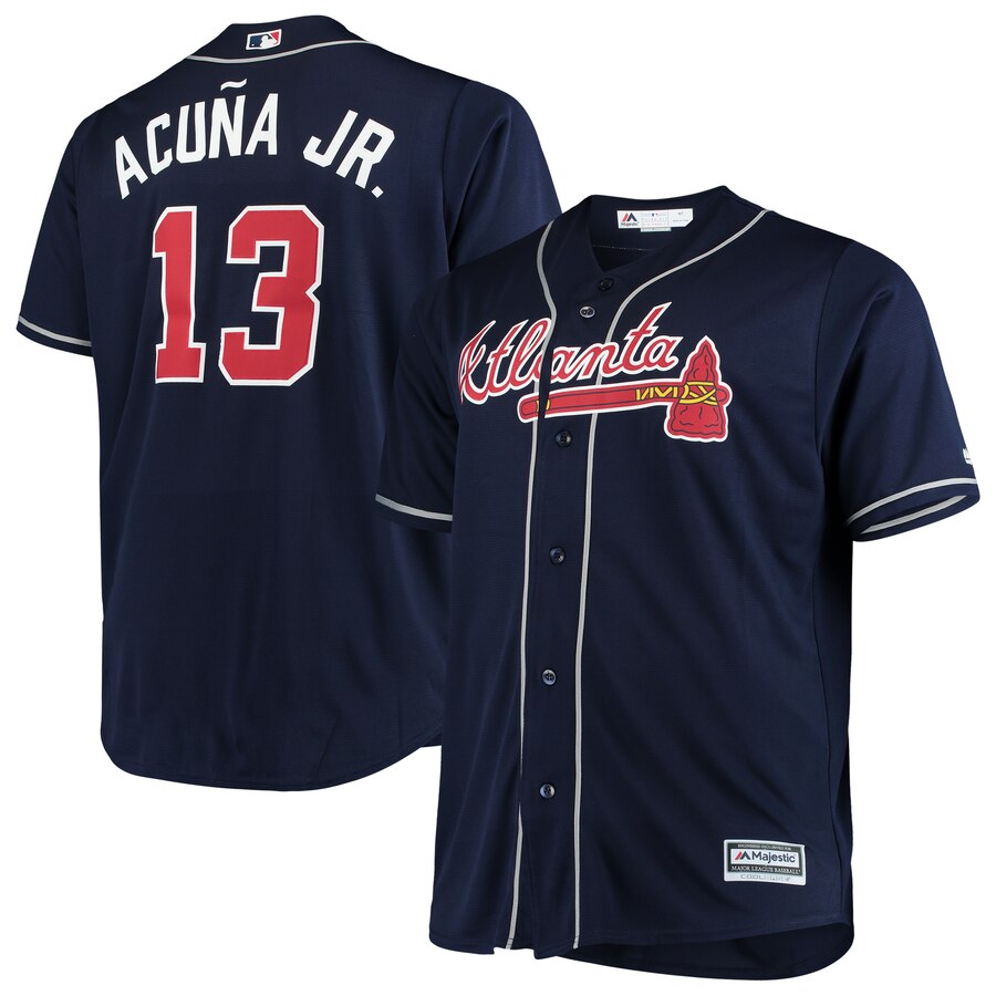 Ronald Acuna Jr. Atlanta Braves Majestic Big Tall Alternate Cool Base Player Jersey - Navy