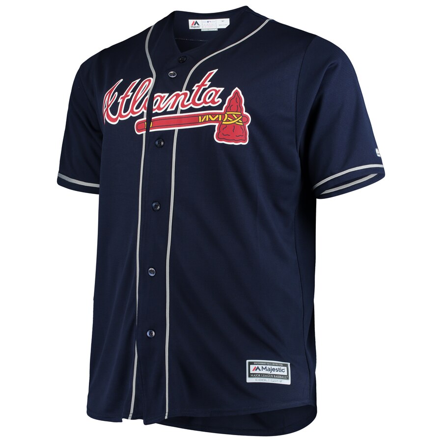 Alternative view of Ronald Acuna Jr. Atlanta Braves Majestic Big Tall Alternate Cool Base Player Jersey - Navy