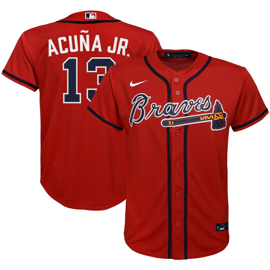 Ronald Acuna Jr. Atlanta Braves Youth Alternate 2020 Replica Player Jersey - Red