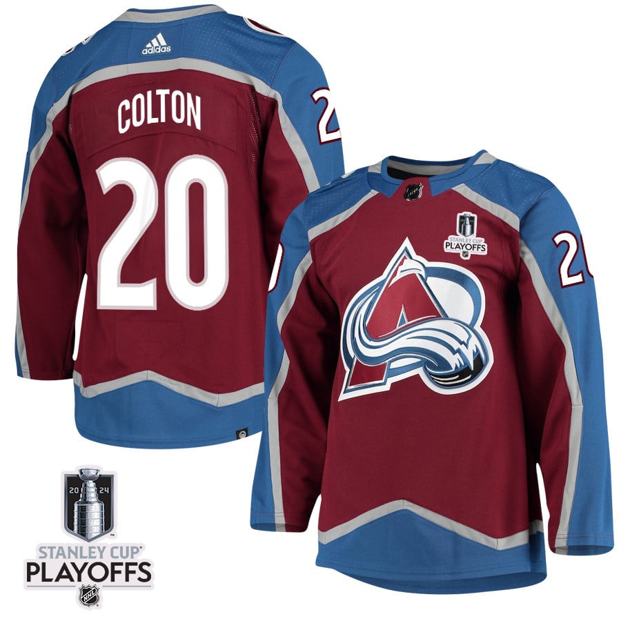 Ross Colton 20 Colorado Avalanche 2024 NHL Playoffs Patch Home Jersey - Men - JS288 