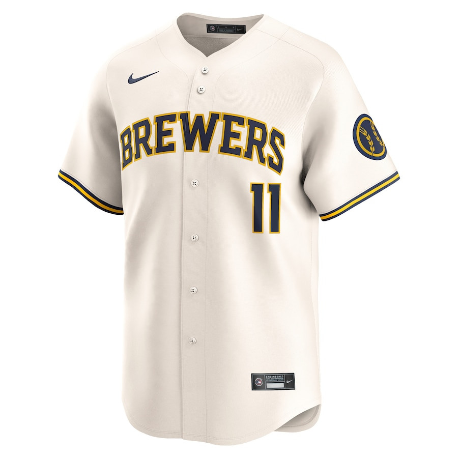 Alternative view of Rowdy Tellez 11 Milwaukee Brewers Home Limited Player Men Jersey - Cream 