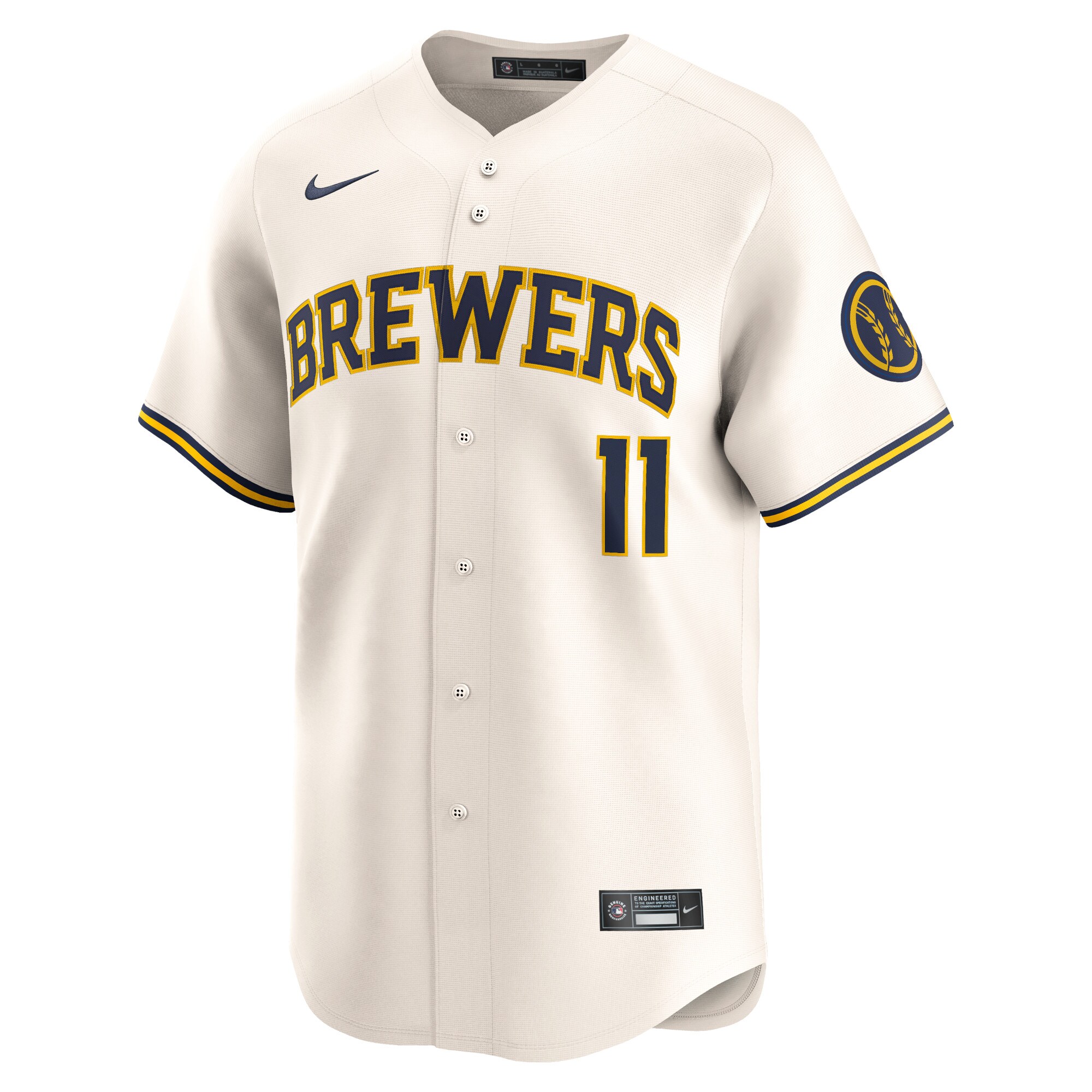 Alternative view of Rowdy Tellez Milwaukee Brewers Home Limited Player Jersey - Cream