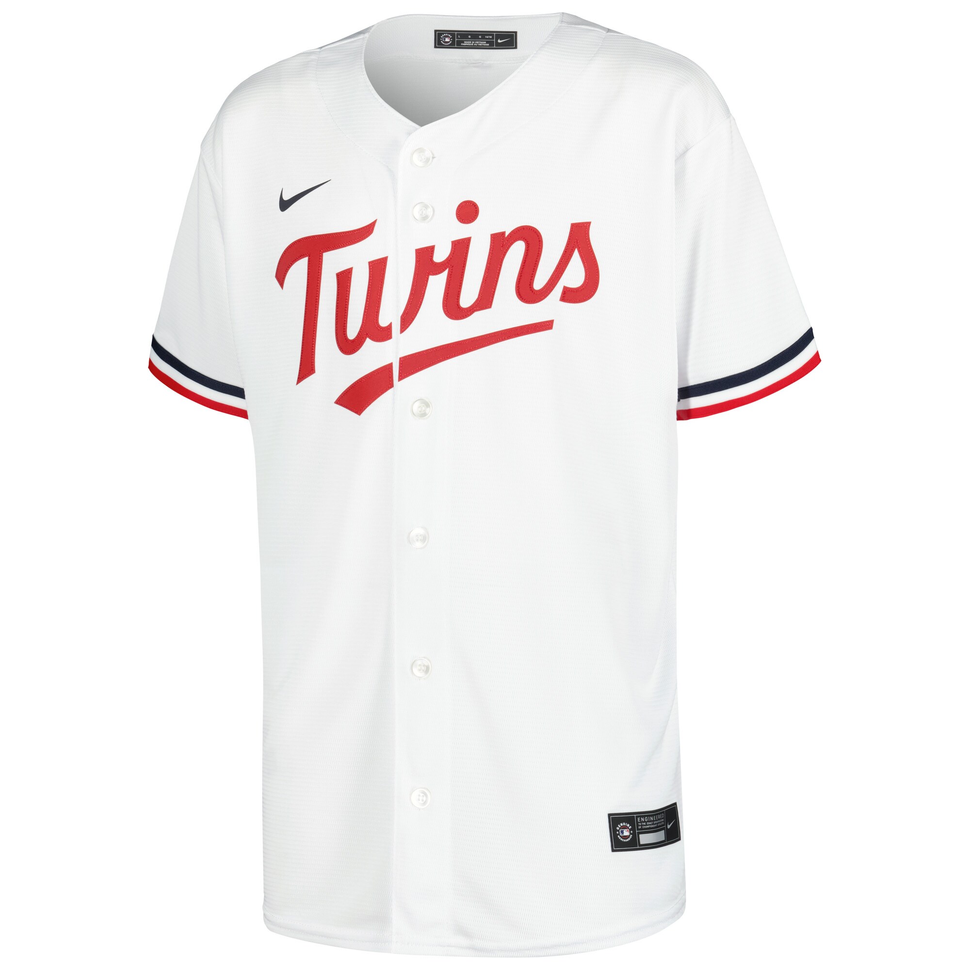 Alternative view of Royce Lewis Minnesota Twins Youth Home Replica Player Jersey - White