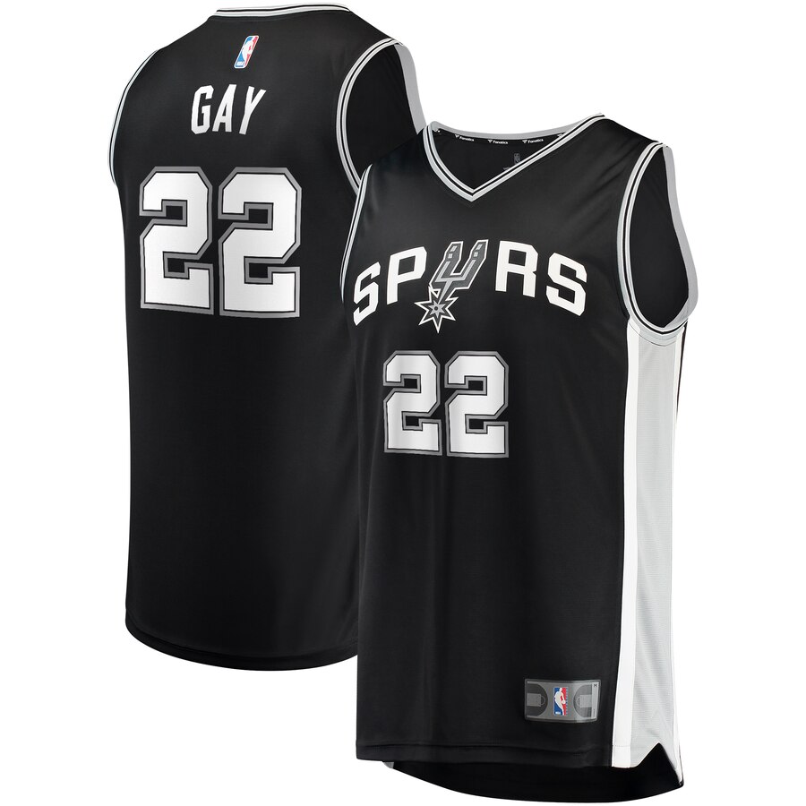 Rudy Gay San Antonio Spurs Fanatics Branded Fast Break Replica Player Jersey - Black - Icon Edition