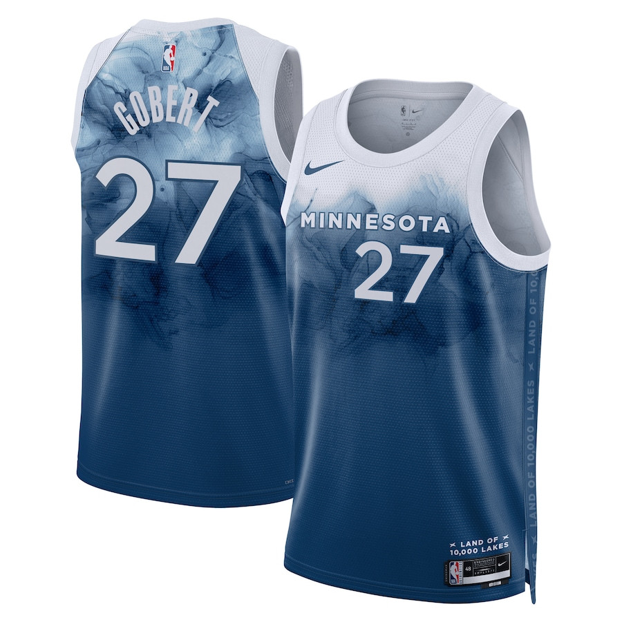 Rudy Gobert 27 Minnesota Timberwolves 2023/24 City Edition Swingman Jersey - Blue - JS187 