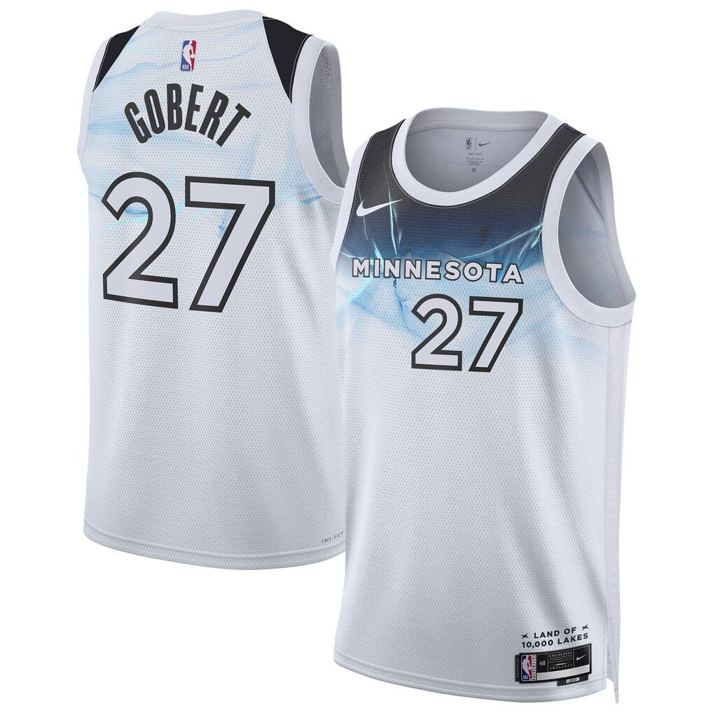 Rudy Gobert 27 Minnesota Timberwolves Unisex 2024/25 Swingman Player Jersey - City Edition - White - JS517 