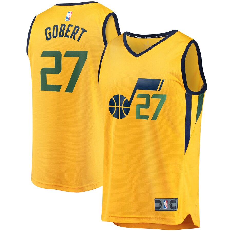 Rudy Gobert Utah Jazz Fanatics Branded Youth Fast Break Player Jersey - Statement Edition - Gold