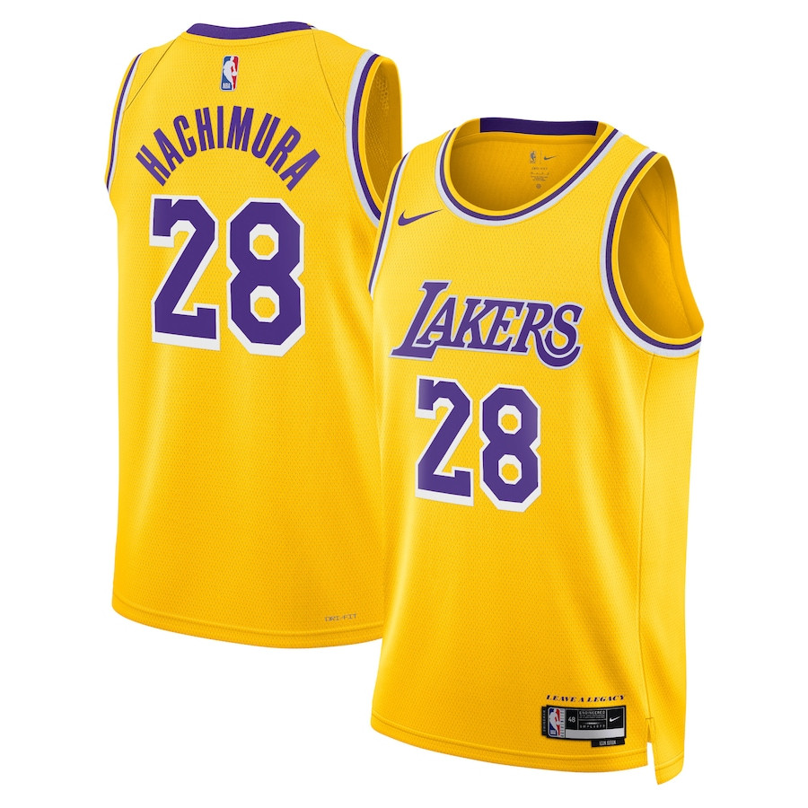Rui Hachimura 28 Los Angeles Lakers Unisex Swingman Jersey - Icon Edition - Gold - JS470 