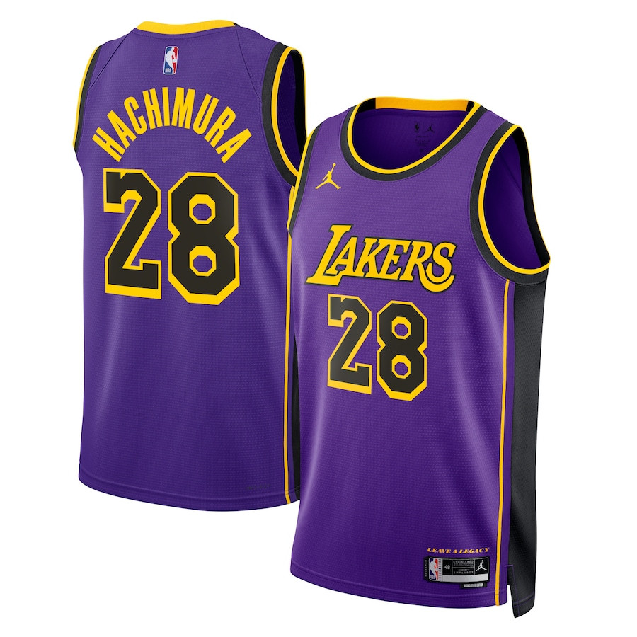 Rui Hachimura 28 Los Angeles Lakers Unisex Swingman Jersey - Statement Edition - Purple - JS737 