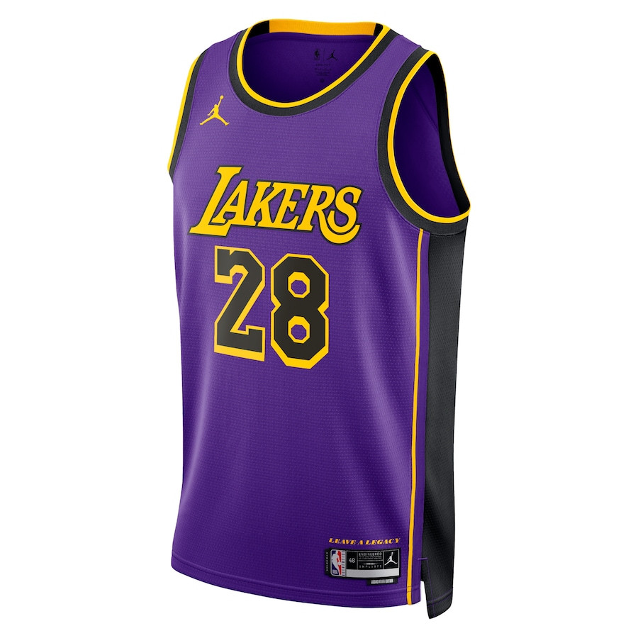 Alternative view of Rui Hachimura 28 Los Angeles Lakers Unisex Swingman Jersey - Statement Edition - Purple - JS737 