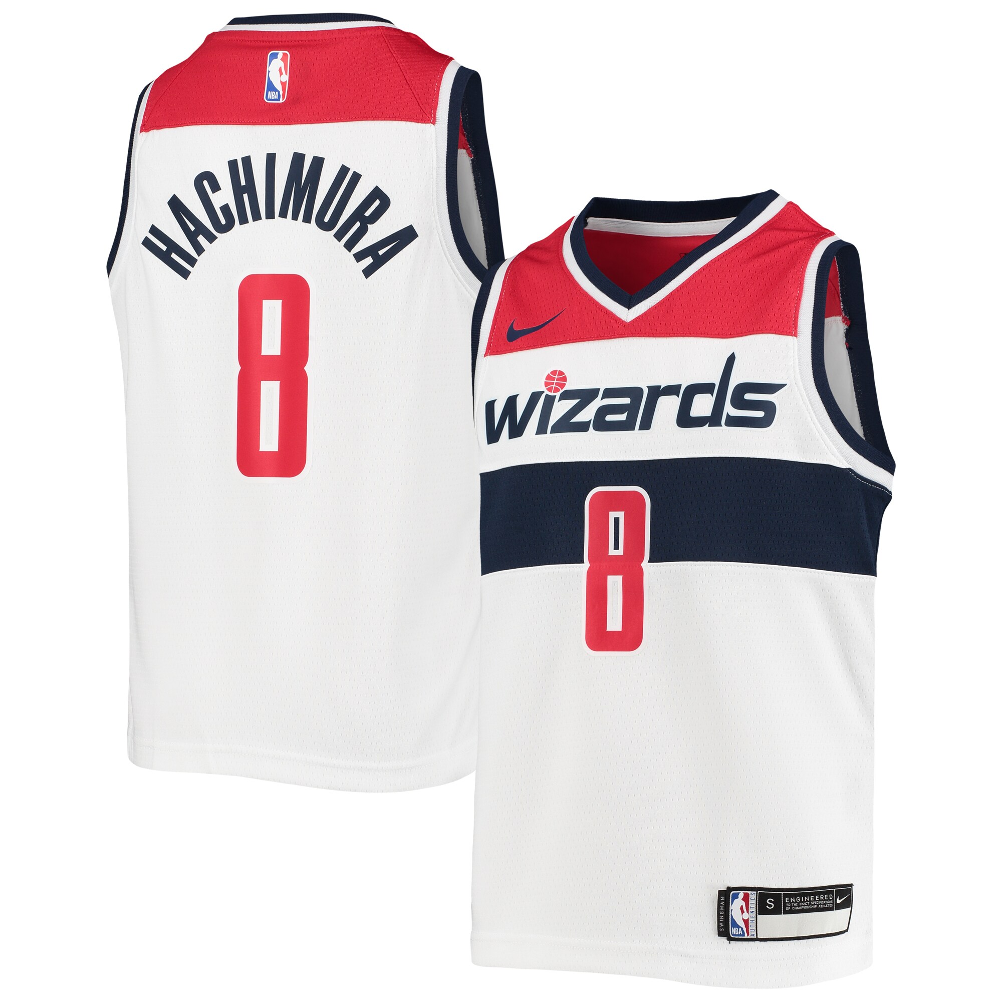 Alternative view of Rui Hachimura Washington Wizards Youth 2019/20 Swingman Jersey - Association Edition - White