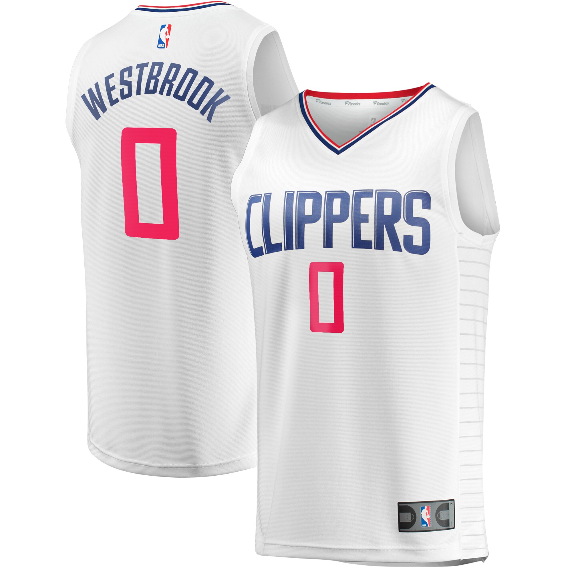 Alternative view of Russell Westbrook La Clippers Fanatics Branded Fast Break Player Jersey - Association Edition - White