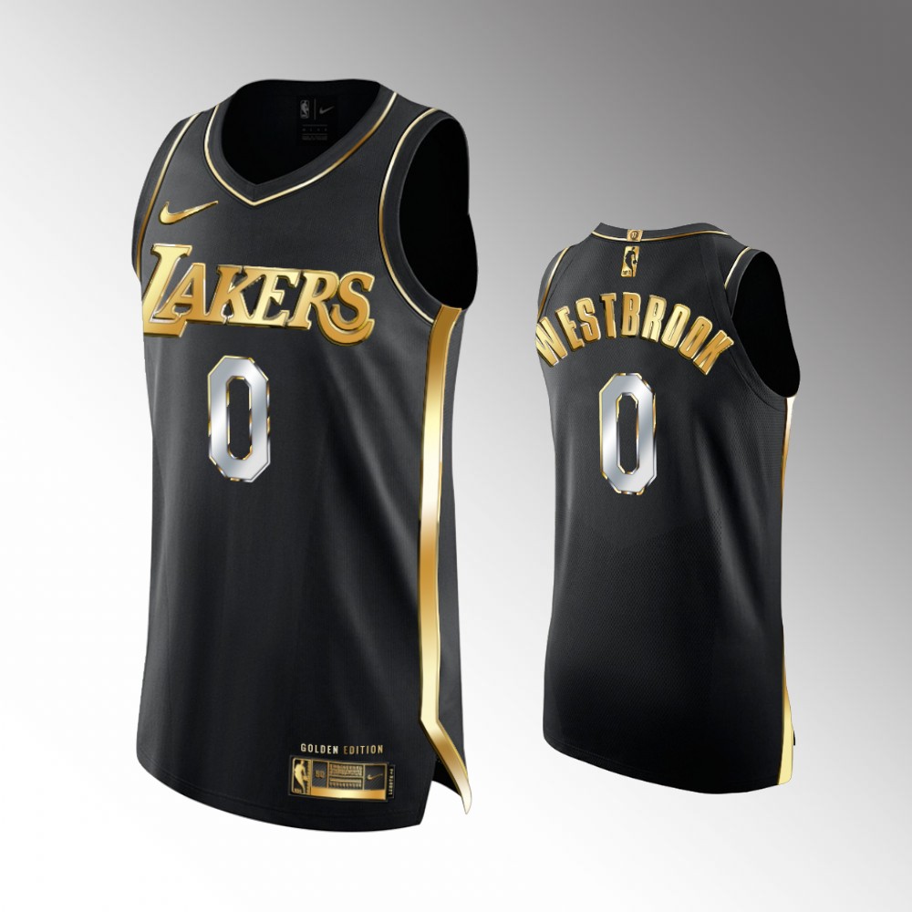 Russell Westbrook Los Angeles Lakers 2021 Golden Edition Black Authentic 2021 Trade Jersey