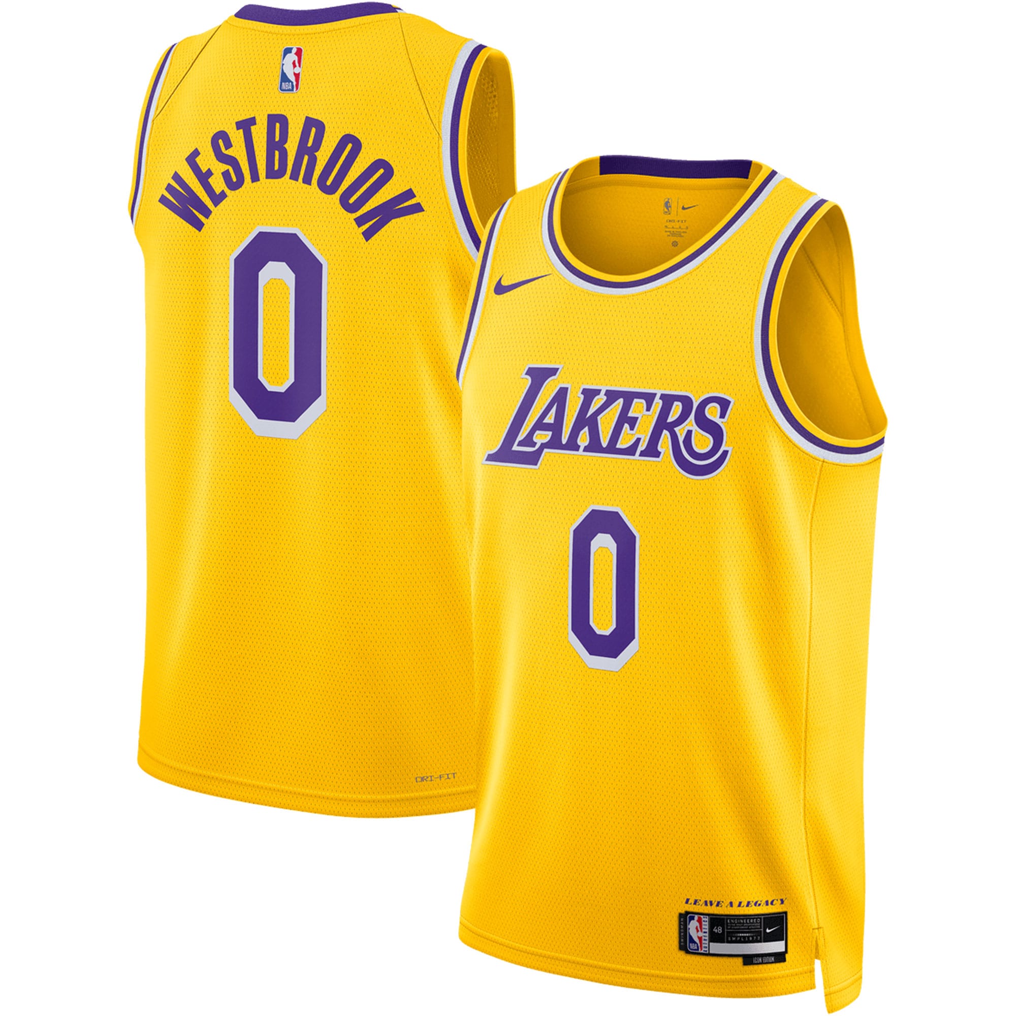 Russell Westbrook Los Angeles Lakers Unisex Swingman Jersey - Icon Edition - Gold