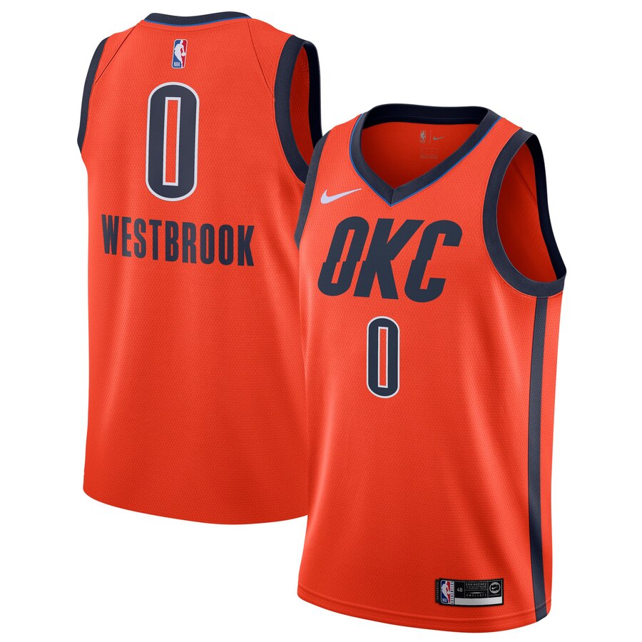Russell Westbrook Oklahoma City Thunder 2018/19 Swingman Jersey Orange - Earned Edition