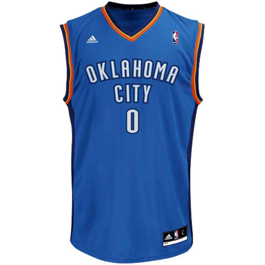Alternative view of Russell Westbrook Oklahoma City Thunder Adidas Youth Replica Road Jersey - Light Blue