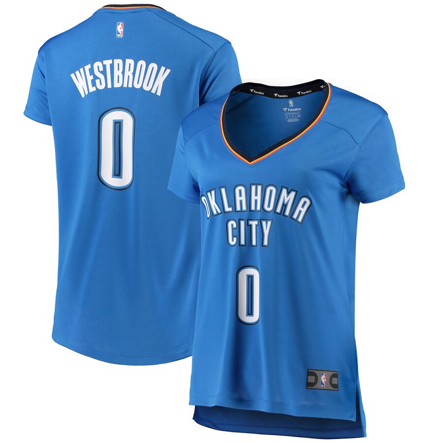 Russell Westbrook Oklahoma City Thunder Fanatics Branded Women's Fast Break Iconic Edition Jersey - Blue