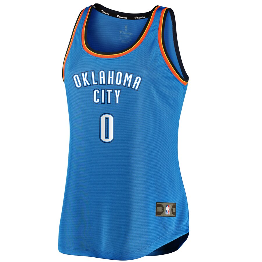 Alternative view of Russell Westbrook Oklahoma City Thunder Fanatics Branded Women's Fast Break Tank Jersey - Icon Edition - Blue