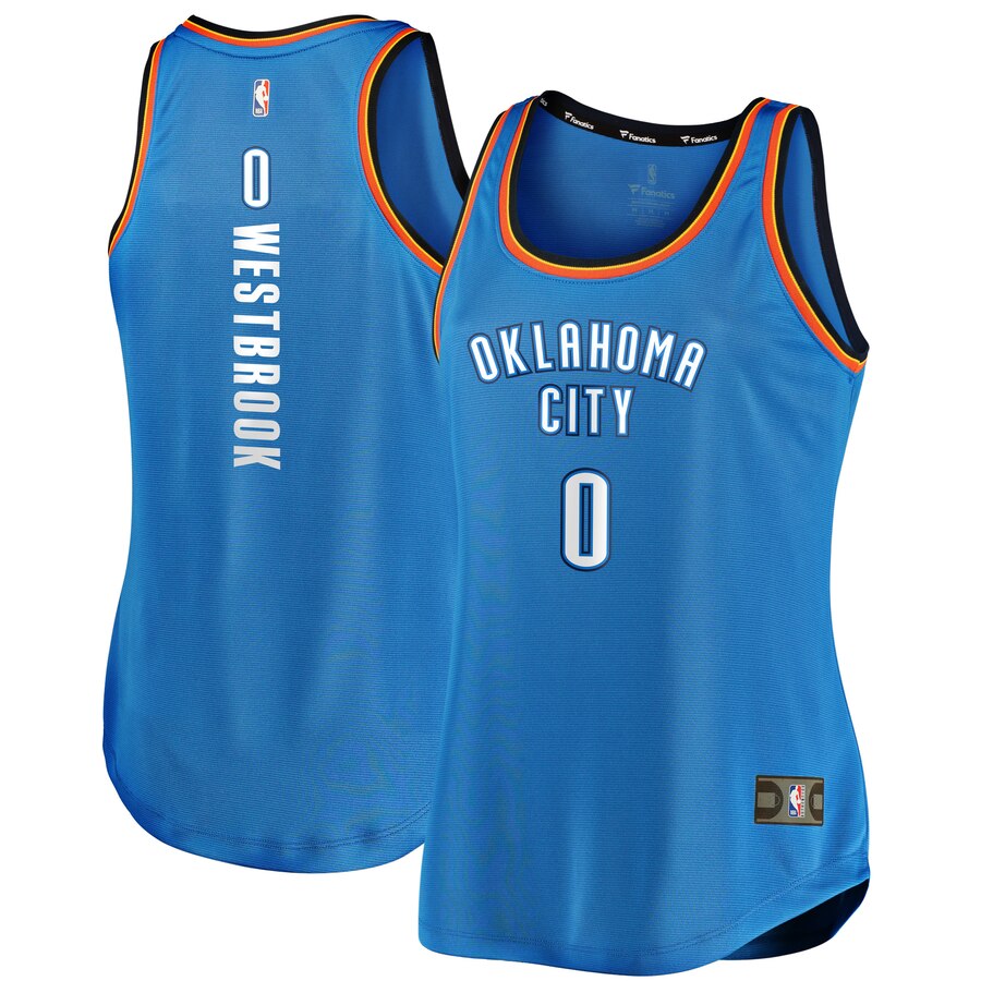 Russell Westbrook Oklahoma City Thunder Fanatics Branded Women's Fast Break Tank Jersey - Icon Edition - Blue