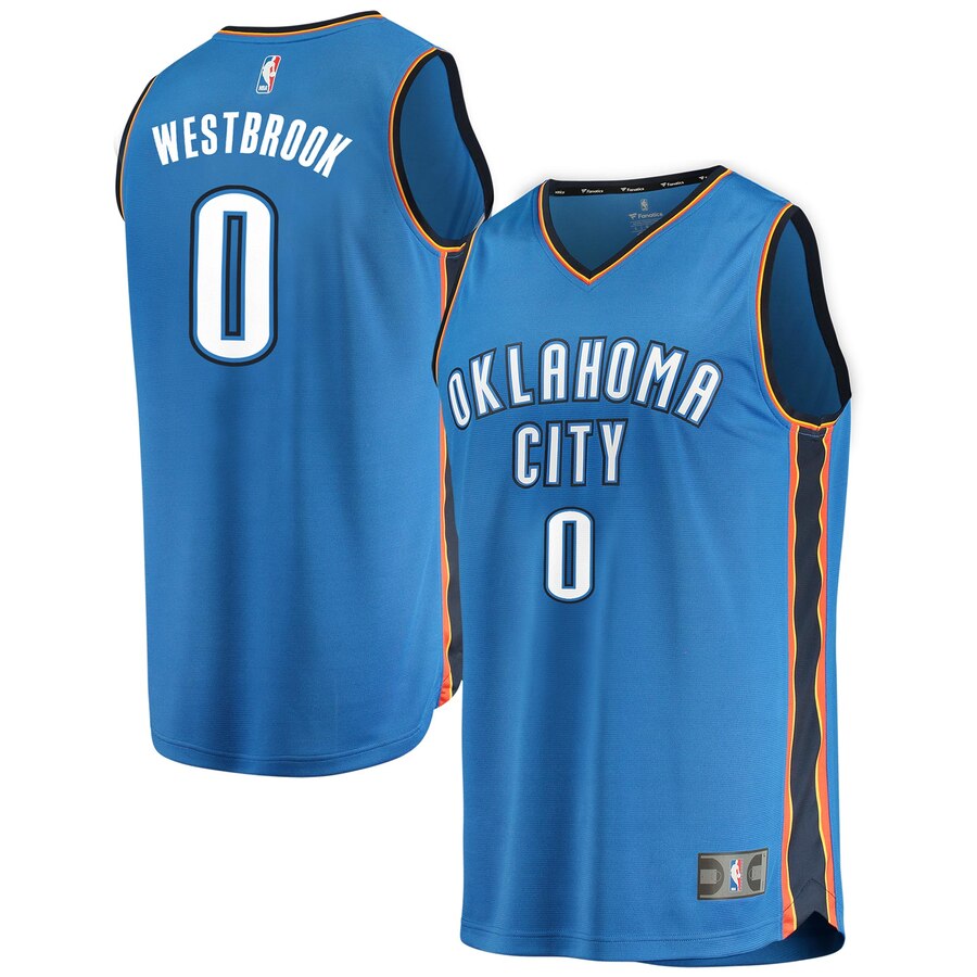 Russell Westbrook Oklahoma City Thunder Fanatics Branded Youth Fast Break Replica Jersey Blue - Icon Edition