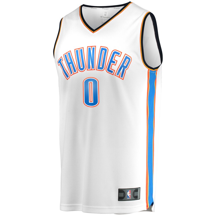 Alternative view of Russell Westbrook Oklahoma City Thunder Fanatics Branded Youth Fast Break Replica Jersey White - Association Edition