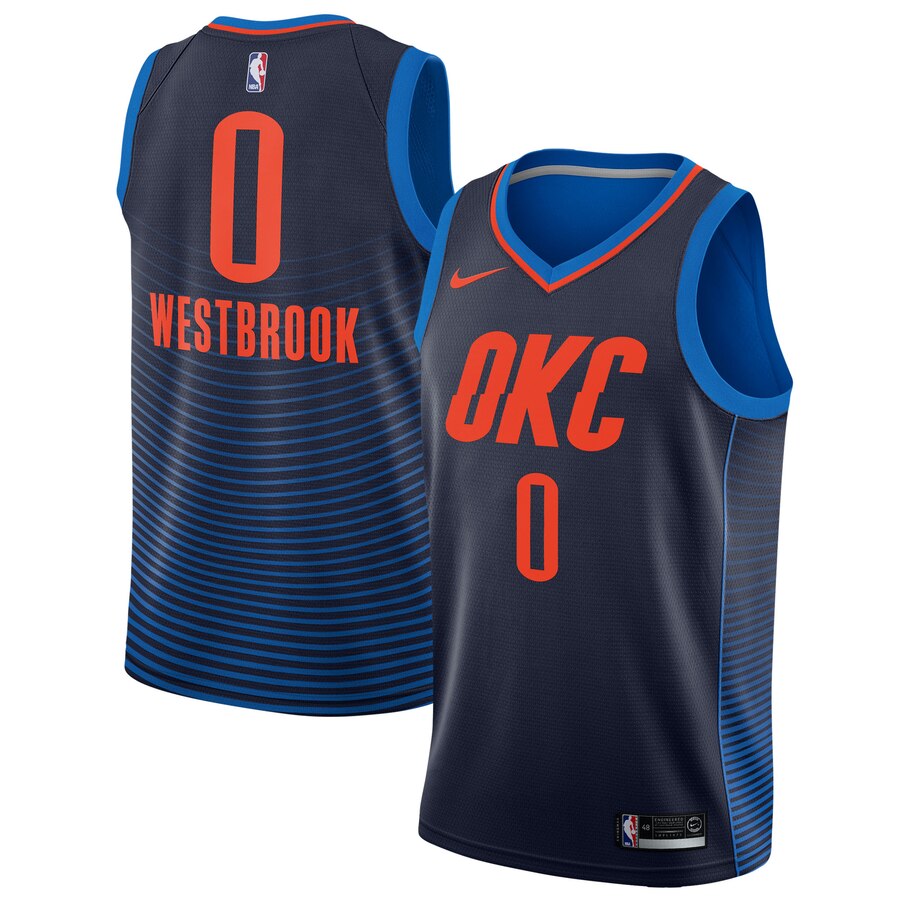 Russell Westbrook Oklahoma City Thunder Swingman Jersey - Statement Edition - Navy