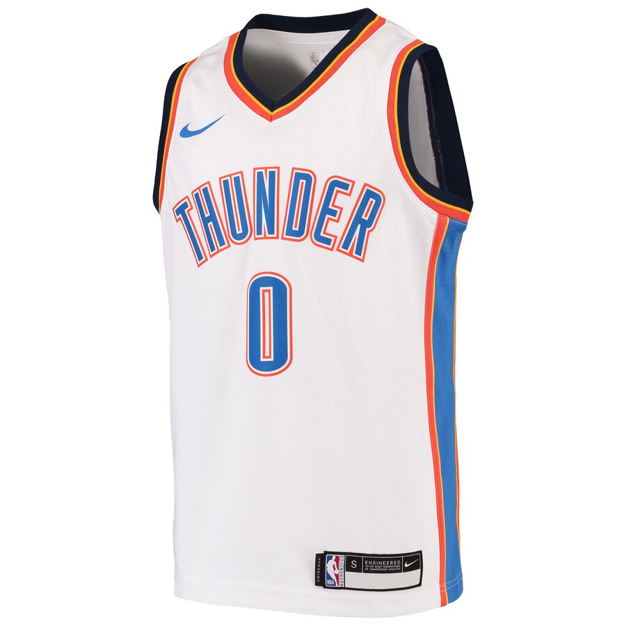 Alternative view of Russell Westbrook Oklahoma City Thunder Youth Swingman Jersey - White