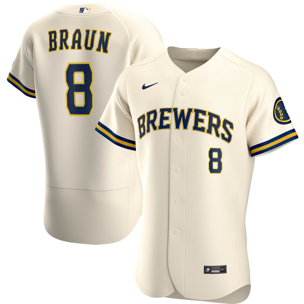 Ryan Braun Milwaukee Brewers Home 2020 Player Jersey - Cream