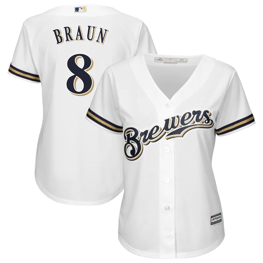 Ryan Braun Milwaukee Brewers Majestic Women's Alternate Cool Base Replica Player Jersey - White