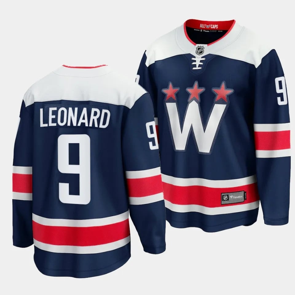 Ryan Leonard #9 Washington Capitals 2023 Draft Alternate Men Jersey - Navy - JS730 