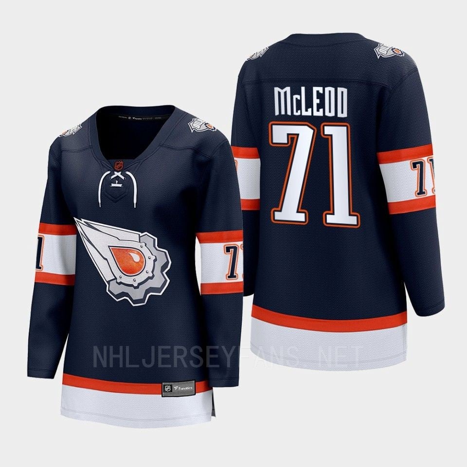 Ryan McLeod 71 Edmonton Oilers 2022 Special Edition 2.0 Women Breakaway Player Retro Jersey Navy - JS934 
