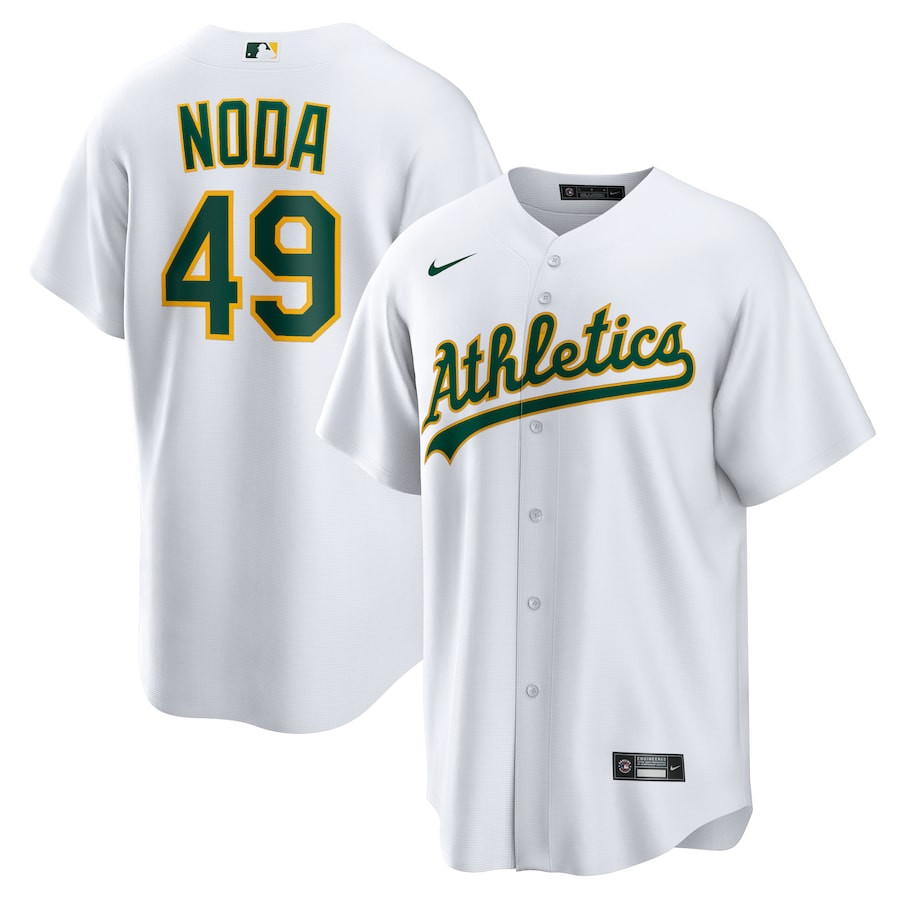 Ryan Noda 49 Oakland Athletics Home Men Jersey - White 