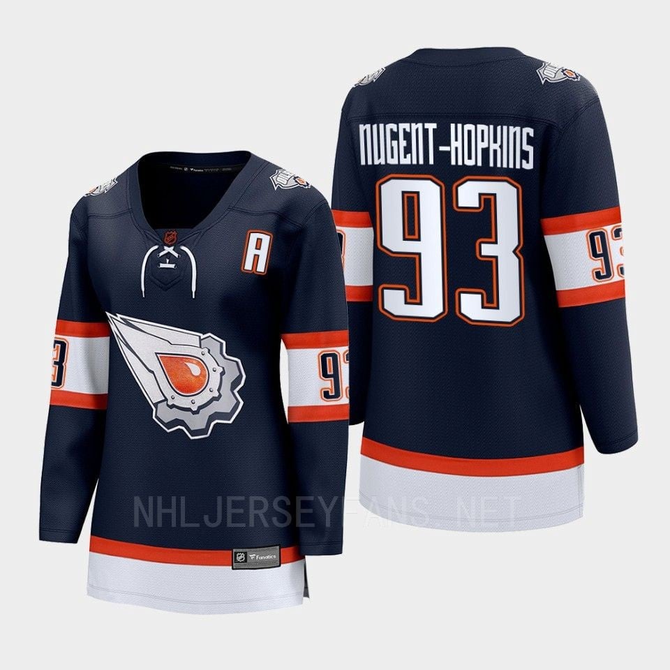 Ryan Nugent-Hopkins 93 Edmonton Oilers 2022 Special Edition 2.0 Women Breakaway Player Retro Jersey Navy - JS566 