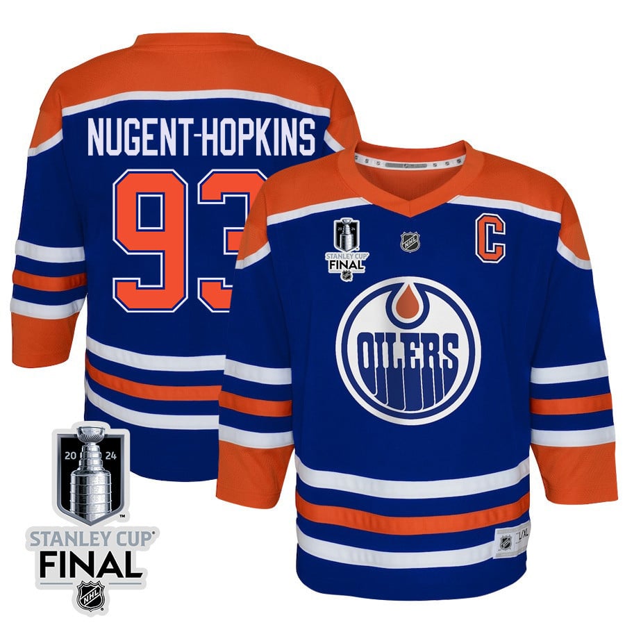 Ryan Nugent-Hopkins 93 Edmonton Oilers 2024 STANLEY CUP Final Youth Home Jersey - Royal - JS162 