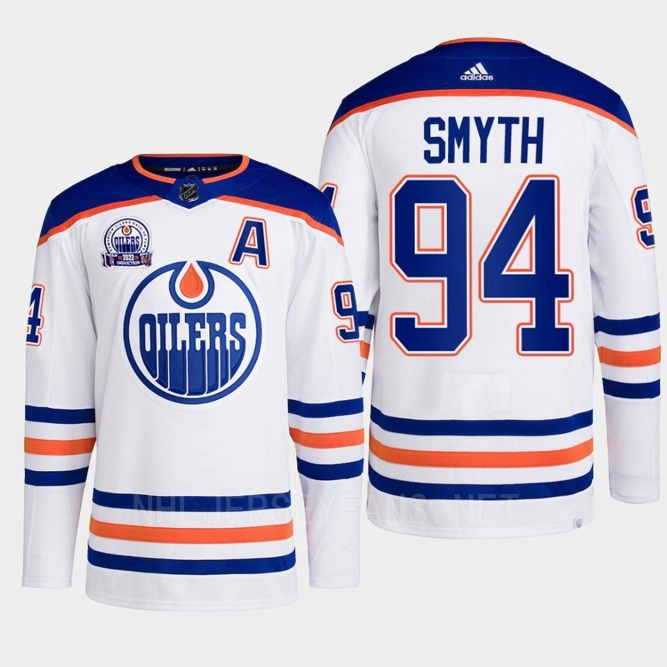 Ryan Smyth 94 Edmonton Oilers White Jersey 2022 Hall Of Fame Patch Away - JS999 