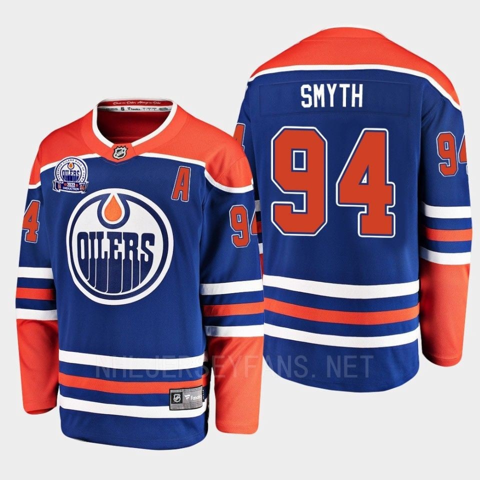 Ryan Smyth 94 Hall Of Fame Patch 2022 Edmonton Oilers Royal Jersey Home - JS892 