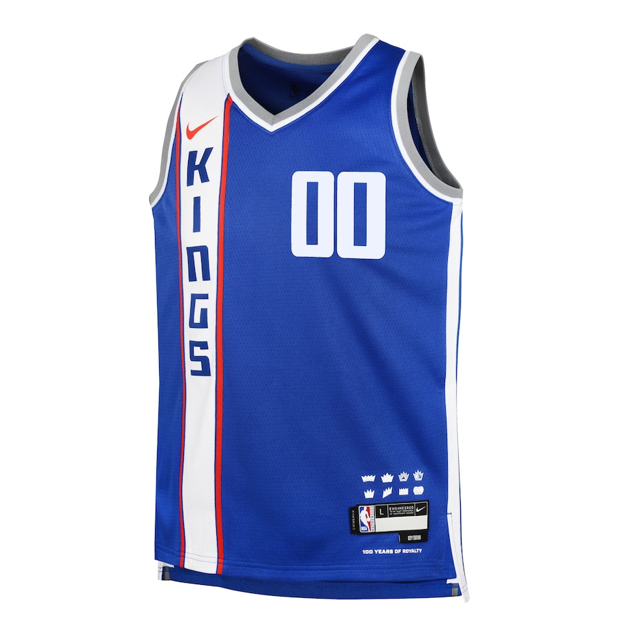 Alternative view of Sacramento Kings 2023/24 City Edition Swingman Custom YOUTH Jersey - Blue - JS811 