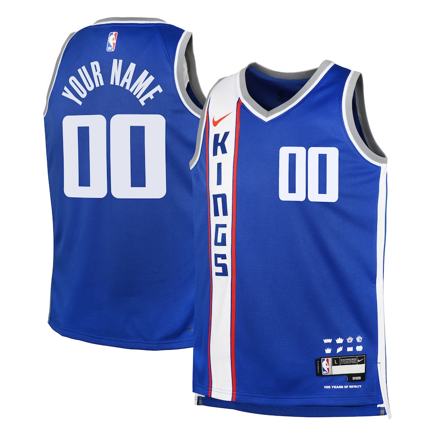 Sacramento Kings 2023/24 City Edition Swingman Custom YOUTH Jersey - Blue - JS811 