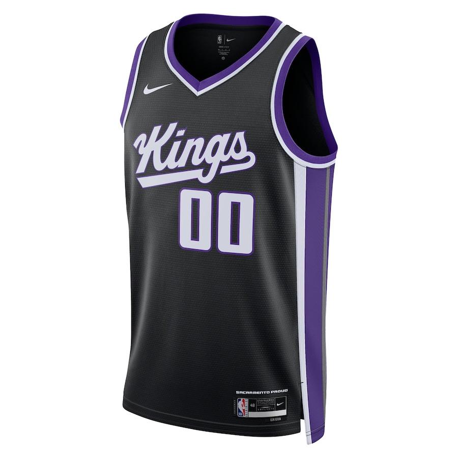 Alternative view of Sacramento Kings 2023/24 Icon Swingman Custom Men Jersey - Black - JS482 