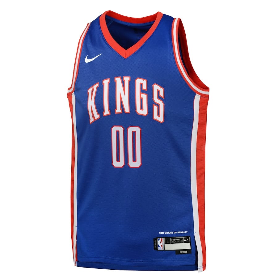 Alternative view of Sacramento Kings 2024/25 Swingman Custom YOUTH Jersey - City Edition - Blue - JS678 