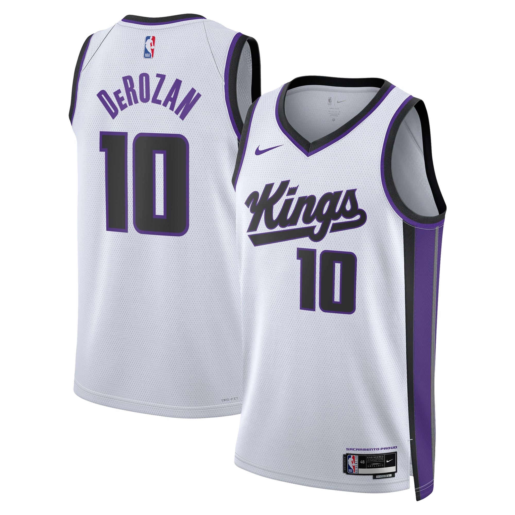 Sacramento Kings Association Edition Swingman Jersey - White - DeMar DeRozan - Unisex - JS362 