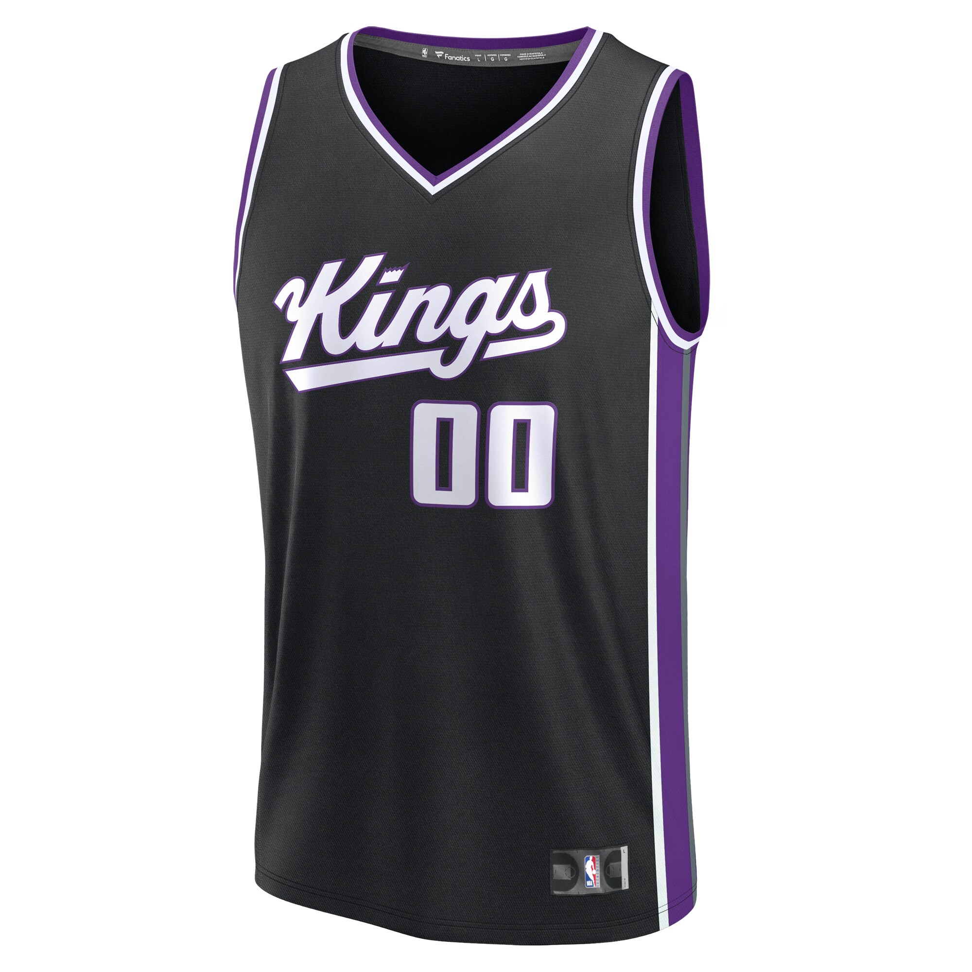 Alternative view of Sacramento Kings Fanatics Custom Fast Break Jersey - Black - Icon Edition
