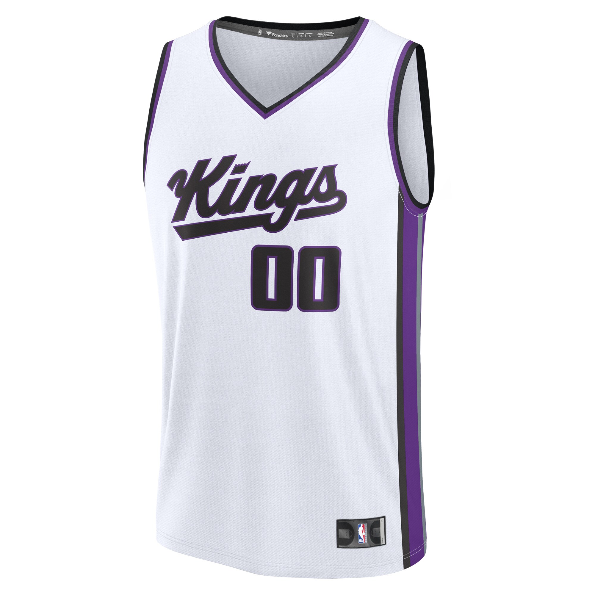 Alternative view of Sacramento Kings Fanatics Youth Custom Fast Break Jersey - White - Association Edition