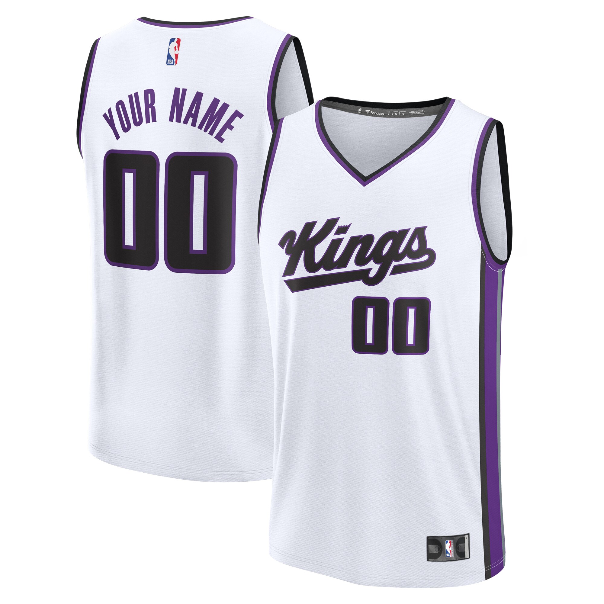 Sacramento Kings Fanatics Youth Custom Fast Break Jersey - White - Association Edition