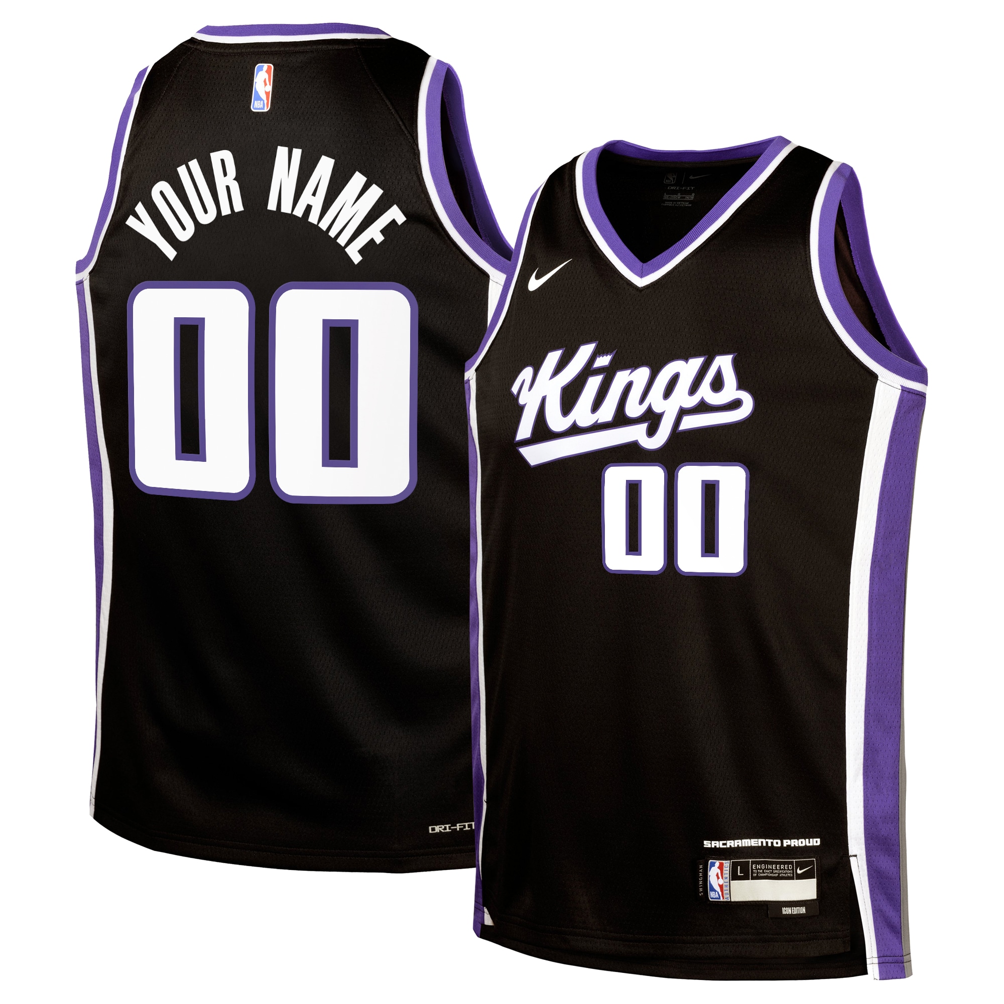 Sacramento Kings Icon Swingman Jersey - Custom - Youth - JS736 